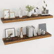 Dreamland 48 Inches Floating Shelves for Wall, 9.3 Inch Deep Floating Shelves Set of 2, Large Display & Storage Shelf, Wall Shelf for Bathroom Bedroom Living Room Kitchen Office,Rustic Brown
