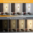 Wireless Battery Operated Wall Sconces with Remote, Gold Rechargeable Led Wall Lights Set of Two, Cordless Dimmable Battery Powered Wall Lamp Decor for Bedroom Living Room, 3 Color, 28 Inch