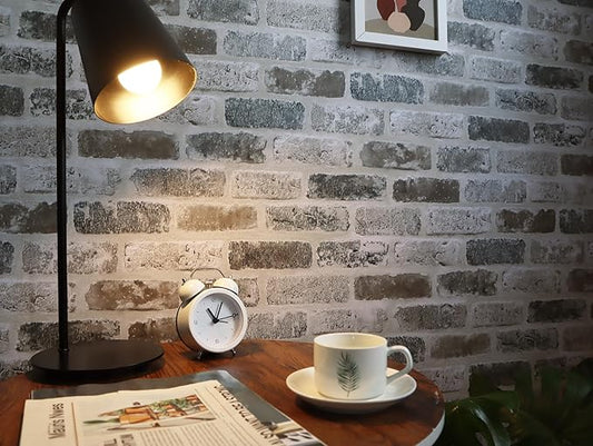 Guvana 17.3"×472.4" Brick Peel and Stick Wallpaper Brown/Grey Contact Paper Self Adhesive 3D Brick Textured Contact Paper Removable Vintage Wallpaper for Room Backsplash Accent Wall Decor
