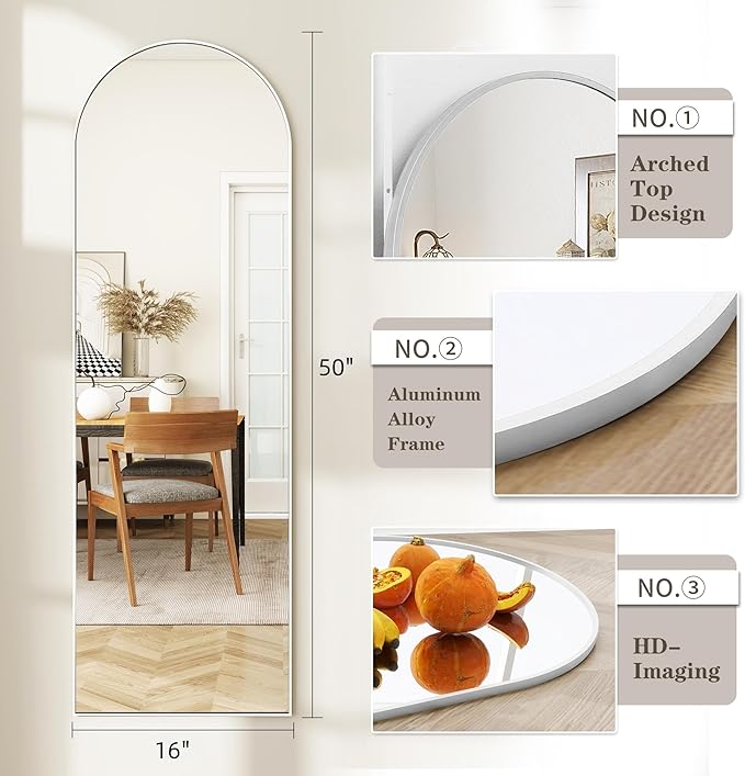 Door Mirror, Arched Full Length Mirror Over The Door, 16
