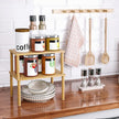 Cabinet Organizer Shelf(Set of 2),Kitchen Counter Shelves,Bamboo Stackable Expandable Spice Rack Countertop(Medium)