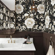 Boho Wallpaper Peel and Stick Dark Floral Wallpaper for Cabinet 17.5in x393in Vintage Contact Paper Waterproof Self Adhesive Modern Flowers Leaf Wall Paper for Room Walls Bathroom Decor