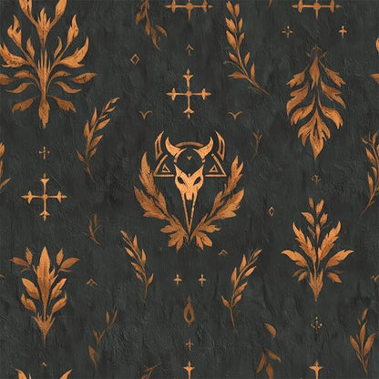 FLFK Dark Gray Wallpaper Peel and Stick Copper Totem 16" x 128" Waterproof Removable Contact Paper for Bedroom Shelf Cabinet Drawers Countertops