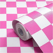 Modern Peel and Stick Wallpaper Pink and White Mosaic Checkered Contact Paper 17.7