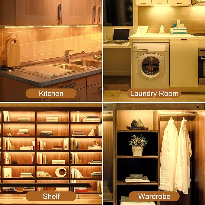 JUSJUBR Under Cabinet Lighting, 2pcs 12