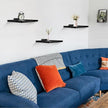 Cityelf Floating Shelves Wall Mounted Wall Decor Iron Glass Hanging Shelf Home Decor Set of 3 Display Ledge Shelves for Living Room Bedroom Black Square