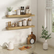30 Inch Floating Shelves | 6.5 Inch Deep Oak Floating Shelves Set of 2 | 30