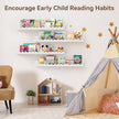 Floating Shelves for Wall, 23 Inch Metal Nursery Book Shelves 4 Pack, Wall Mounted Book Shelf for Kids Room, Bedroom, Bathroom, Playroom Decor （White）