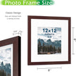 FrameWorks 2-Pack, 12x12 Matted to 8x8 Picture Frame, Mahogany – Classic Wooden Photo Frame with Tempered Glass, Modern Matte Finish for Prints, Posters, Certificates & Wall Decor – Gallery-Ready