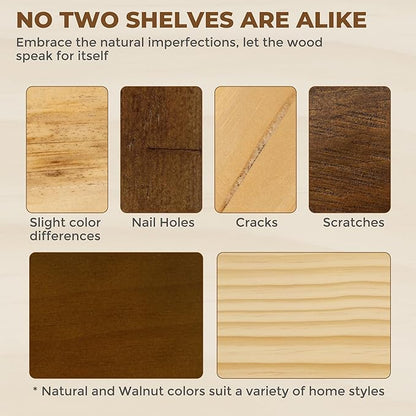 RICHFOCUS Live Edge Wood Floating Shelves 72" Natural Solid Wood Wall Mounted Shelf|Extra Long Floating Shelves for Wall with Invisible Bracket for Bathroom Kitchen Room|1Pcs, Natural