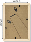 Vittanly 4x6 Picture Frame Set of 4, Display Pictures 3.5x5 with Mat or 4x6 without Mat, Photo Frames for Wall or Tabletop Display, Engineered Wood with Shatter Resistant Plexiglass, Natural Wood