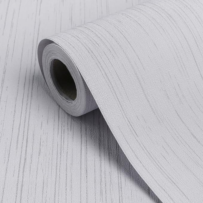 White Grasscloth Peel and Stick Wallpaper Textured Self-Adhesive Contact Paper A Set of 47" X 120" Linen Grasscloth Removable Wallpaper for Cabinets Counter Top Liners
