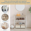 Yusong Shoe Rack Organizer, 4 Tier Industrial Shoe Storage Shelf for Closet Entryway, Narrow Sturdy Metal Shoe Shelves, White