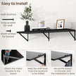 Axeman Deep Floating Shelves - 40 Inch Black Floating Shelves Set of 2-12 Inch Deep Wood Wall Shelves for Living Room Bathroom Kitchen