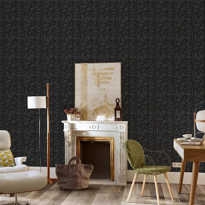 33 Pack 3D Wall Panels for Interior Wall Decor, 12''x12'' Black Accent Textured Wall Panels, Wall Covering Panles for Living Room, Gaming Room, TV Background, Cover 32 Sq.Ft