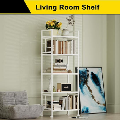 GIOTORENT 5-Wire Garage Shelving Storage Shelves, Metal Shelving Unit Pantry Rack, Kitchen Storage Adjustable Shelf 750Lbs Capacity for Laundry Kitchen Bathroom Organizer(White)