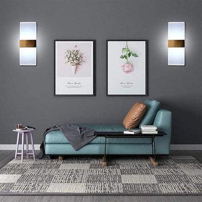 Minimalist 12W LED Acrylic Wall Light Fixture - Aluminum Alloy Stripe Sconce for Home Interior Decor, Gold 6000K