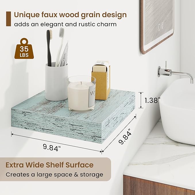 Marsmiles Square Floating Shelves for Wall, 10