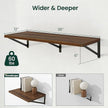 Floating Shelves, 12 Inch Deep Rustic Wood Wall Storage, 36W x 12D Wall Shelves Set of 2, Heavy Duty Metal Brackets, Large Industrial Book Shelf for Living Room, Kitchen, Bedroom, Walnut