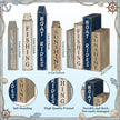 4 Pcs Summer Lake House Decor Stacked Wooden Block Set with Lake Life Boat Rides Fishing Sunshine Blue White Summer Table Decor Wooden Book Signs for Fishing & Boating Lovers Gifts