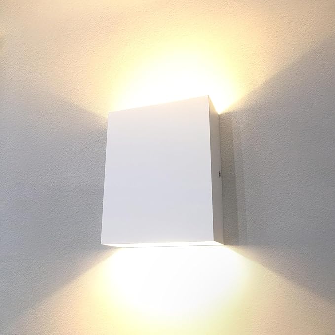 KICAAO LED Wall Sconces 4 Pack, 12W Modern Wall Lamp, White Up Down Wall Mount Lights for Living Room Hallway Bedroom Decor, Hardwired Aluminum Wall lamp