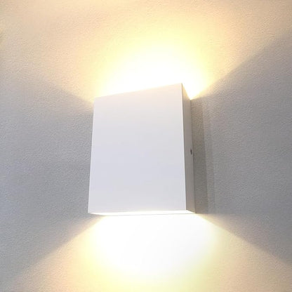 KICAAO LED Wall Sconces Set of Two, 12W Modern Wall Lamp, White Up Down Wall Mount Lights for Living Room Hallway Bedroom Decor, Hardwired Aluminum Wall lamp (White 3000K)
