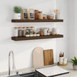 Fun Memories Floating Shelves for Wall, 40Inch Floating Shelves Set of 2, Hanging Shelf with Invisible Brackets, Wood Shelves for Living Room, Bedroom, Kitchen, Walnut