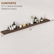 Floating Shelves for Wall Decor, Rustic Solid Elm Wood Live Edge Floating Shelves Wall Mounted, Wall Shelves with Invisible Bracket for Living Room Bathroom Bedroom Kitchen, 72 Inch, Walnut