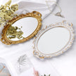 Vintage Decorative Gold Framed Mirror, Small Oval Wall Hanging Mirror -Small- 9.6