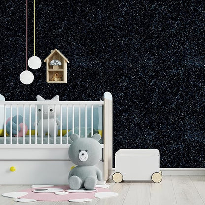 CHIHUT 15.7''x236'' Dark Blue Glitter Contact Paper for Walls Self Adhesive Black Blue Glitter Wallpaper Stick and Peel Removable Fabric Wallpaper Decorative Sparkle Wall Paper for Cabinets Dresser