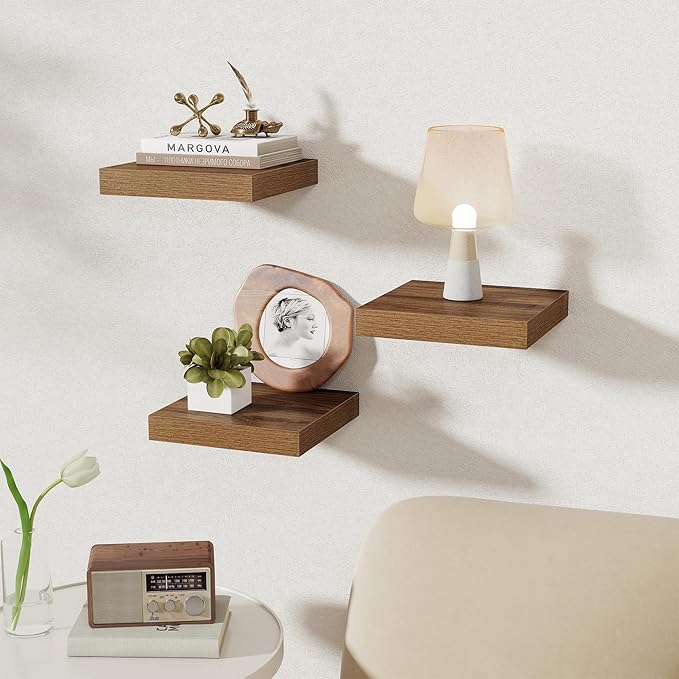 Fun Memories Square Floating Shelves for Wall, 9.3
