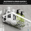 Moforoco Shower Caddy Shelf Organizer Rack, Self Adhesive Black Bathroom Shelves Basket, Home Farmhouse Wall Inside Organization and Storage Decor Rv Accessories, First Camper Apartment Essentials