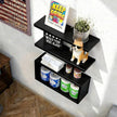 Wall Mounted Floating Shelf, c Long for Bedroom Living Room Kitchen Staircase Bathroom Above Toilet Wall Decoration Book Storage Room Recoration (3piece Set) Black