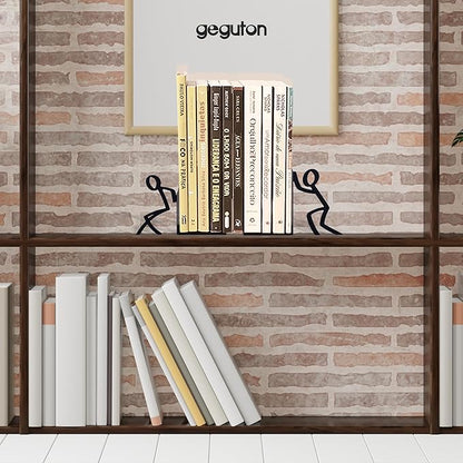 Geguton Liam Classic Bookend – Steel Epoxy-Coated – Decorative Book Support Pair for Living Room, Home Office or Gift