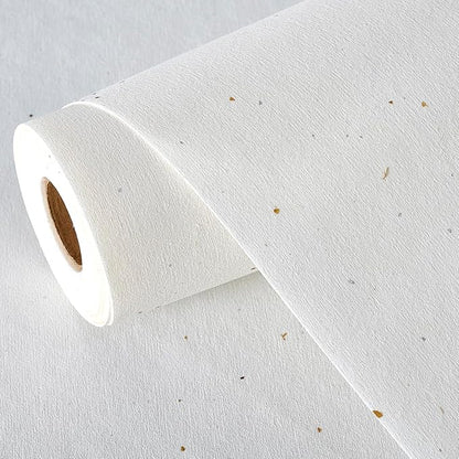 Matte White Grasscloth Textured Wallpaper Natural&Neutral&Handmade Style Thick Peel and Stick Removable for Bedroom,Office,Cabinet(16.5”x236.2”)(Herbaceous Coffee&Silver Powder) M12