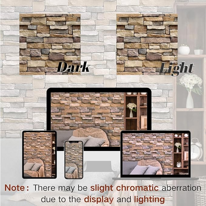 Abyssaly Stone Wallpaper Brick Wallpaper Peel and Stick Stone Backsplash Self-Adhesive Removable Vinyl Wall Paper Grey Faux Brick Shelf Liner 17.71" X 590" Home Decorations Contact Paper