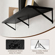 Axeman Floating Shelves for Wall Black- 55 Inch Wide x 12 Inch Deep Wall Shelves Set of 2 - Black Deep Wood Floating Shelves for Living Room Bedroom Laundry Room
