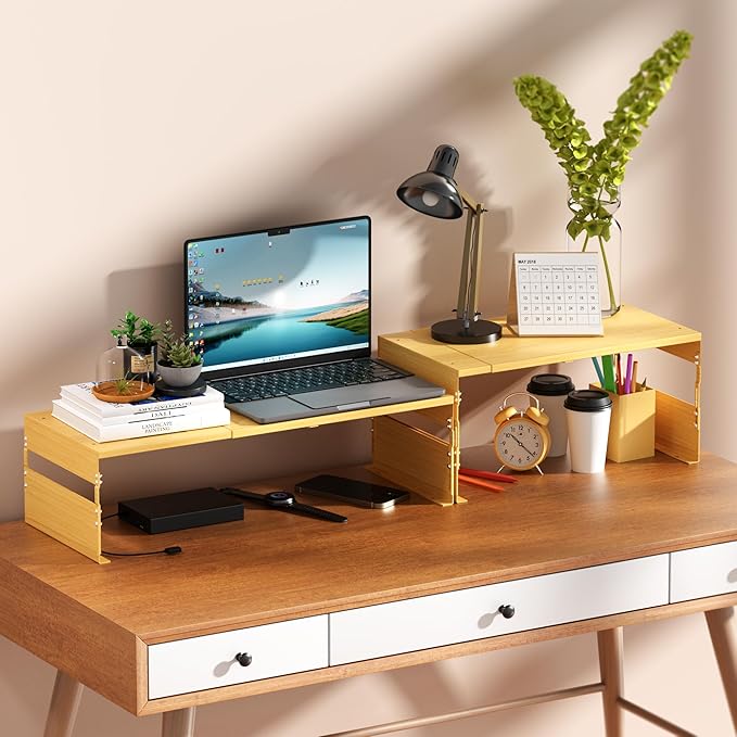 Adjustable Metal Bedside Shelf – Stackable Shelf for Bedroom, Living Room, Office, Space-Saving Storage Organizer, Easy Assembly，Sleek Matches Any Decor(1PACK/Burlywood)