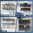 4 Pack Heavy Duty Garage Wall Shelving Set (2x3ft), Wall Mounted Garage Shelves 1400lbs Capacity, 24
