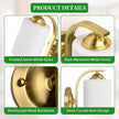 2-Pack Wall Sconces for Bedroom and Bathroom, Gold Farmhouse Wall Light Fixtures with Glass Shade, Modern Vanity Wall Lamps for Living Room, Hallway, Kitchen