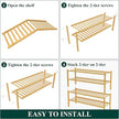 Smiry Bamboo Shoe Rack for Closet, 4 Tier Long Wooden Stackable Shoe Organizer, Free Standing Shoes Storage Shelf for Entryway, Front Door Entrance, Natural