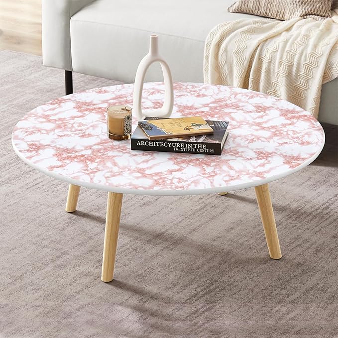 practicalWs White/Pink Marble Contact Paper Granite Peel and Stick Countertops Self-Adhesive Wallpaper Cabinets Drawer Shelf Wall Crafts Wall Paper Decorations 17.7 in x 393.7 in