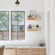Floating Shelves - Wall Mounted Bathroom Shelf Set of 2 with Drawers, Rustic Wood Shelves for Bedroom, Living Room, Kitchen, Wall Decor, Plants, Books (Brown)