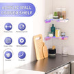 7x7 Inch Corner Shelf Wall Mount Set of 2, Iridescent Acrylic Corner Floating Shelves, Corner Wall Organizer Shelf for Bathroom, Kitchen, Bedroom, Living Room, Dining Room, Office