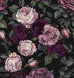 Purple Floral Peel and Stick Wallpaper Vintage Rose Contact Paper 17.5x118inches Removable Self Adhesive Modern Wall Paper for Bathroom Walls Decor Cabinet Renter Friendly