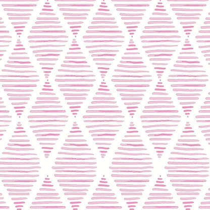 Modern White and Pink Peel and Stick Wallpaper Stripe Diamond Wallpaper Vinyl Waterproof Contact Paper Shelf Paper Drawer Liner Roll for Bedroom Living Room 17.7"x300"