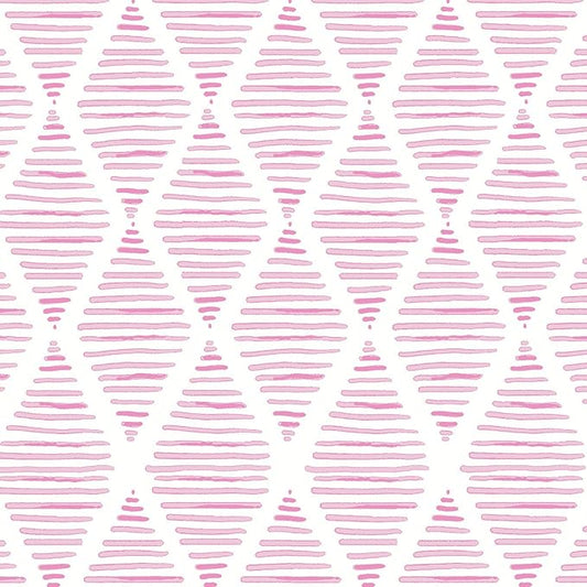 Modern White and Pink Peel and Stick Wallpaper Stripe Diamond Wallpaper Vinyl Waterproof Contact Paper Shelf Paper Drawer Liner Roll for Bedroom Living Room 17.7"x300"