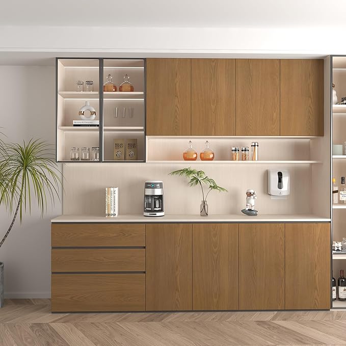 16"x354" Brown Peel and Stick Wallpaper Waterproof Walnut Contact Paper Removable Thickened Wood Look Peel and Stick Wallpaper Textured Self Adhesive Wood Stickers for Cabintes Table Drawer