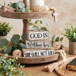 4 Pcs Christian Table Decor Inspirational Religious Gifts for Women God Is Within Her Bible Verse Wooden Block Signs Gift Farmhouse Christian Centerpiece for Mother's Day Home & Office