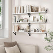 Axeman 55 Inch Floating Shelves | 8 Inch Deep White Wall Shelves Set of 2 | 55